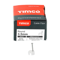 Load image into Gallery viewer, To fit 3.5mm - Timco Round Cable Clip White
