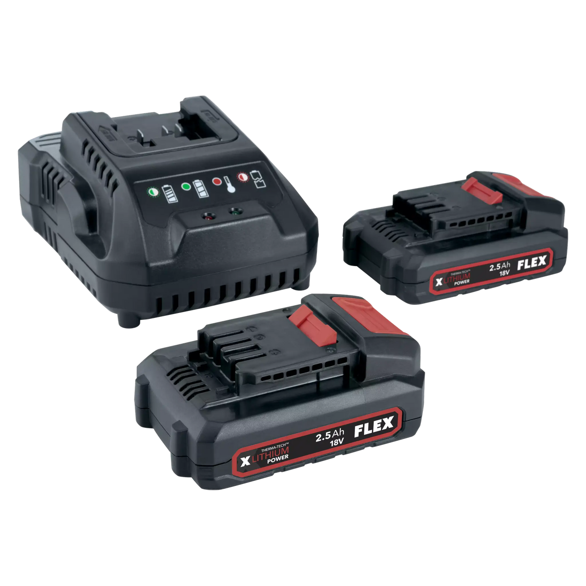 FLEX 2 x 18v 2.5 Ah battery's + 1 x charger bundle