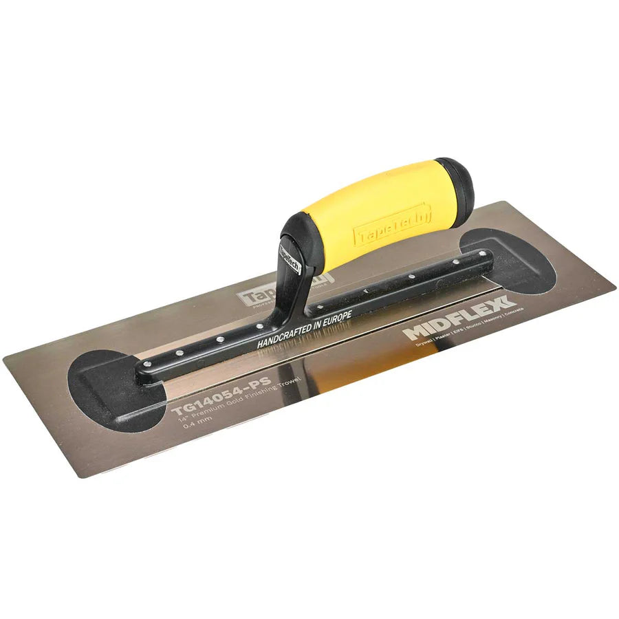 TapeTech Premium Gold Stainless Steel Trowels - 0.4mm w/ProSoft Handle - MIDFLEX