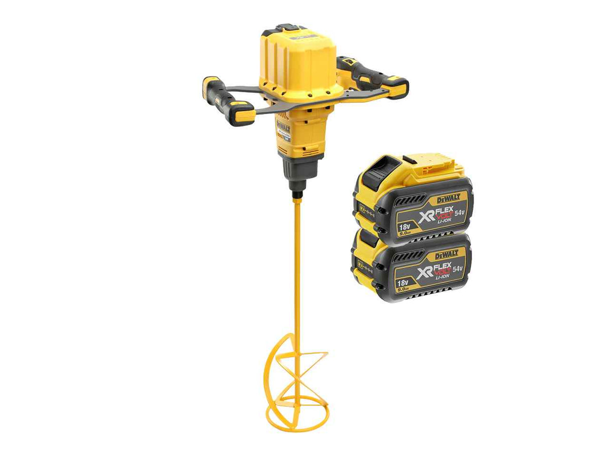 DeWalt Xr 54V 2x 9Ah Batteries Paddle Mixer Kit