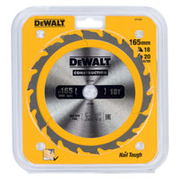 Load image into Gallery viewer, 165mm x 20mm x 18T DeWalt  Construction Circular Saw Blade

