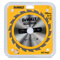 Load image into Gallery viewer, 190mm x 30mm x 18T DeWalt Construction Circular Saw Blade
