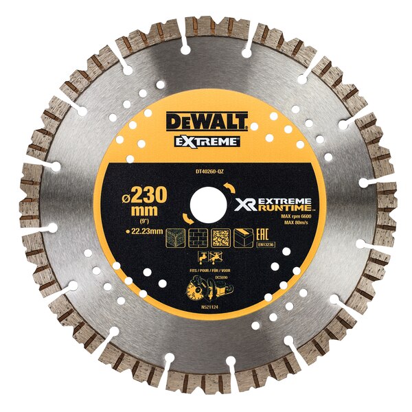 DT40260-QZ 230 x 22.23mm  Dewalt Extreme Runtime Diamond Wheel