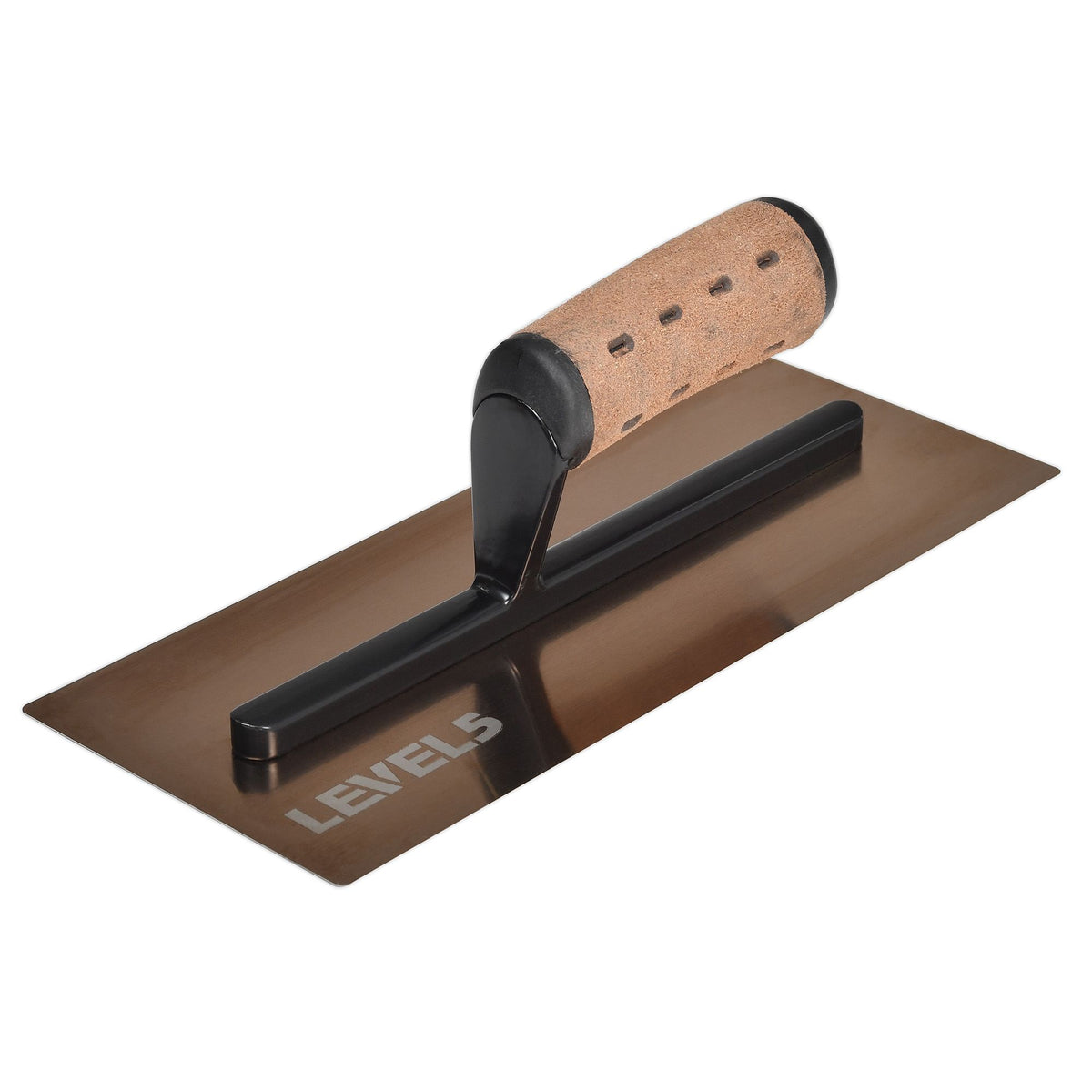 Level 5 Finishing Trowel Gold Stainless Steel with Leather Handle